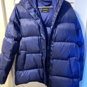 everlane re down puffer cobalt blue